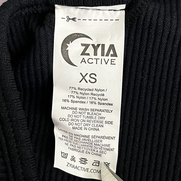 Zyia Sports Bra Womens XS Black Angle Grid Performance Bra Workout Athleisure - Picture 5 of 6